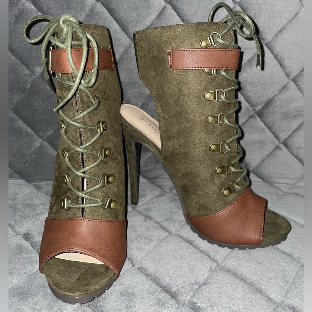 Open Toe Suede Booties